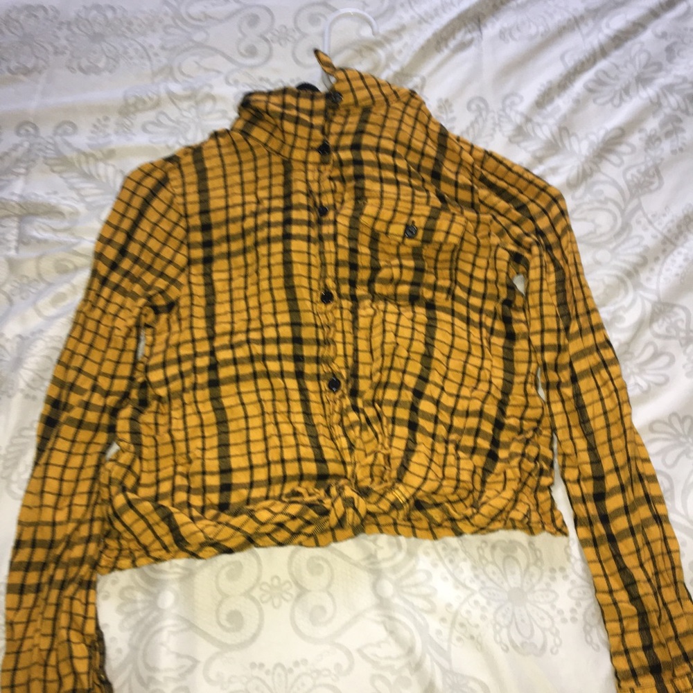 Yellow plaid long sleeve
